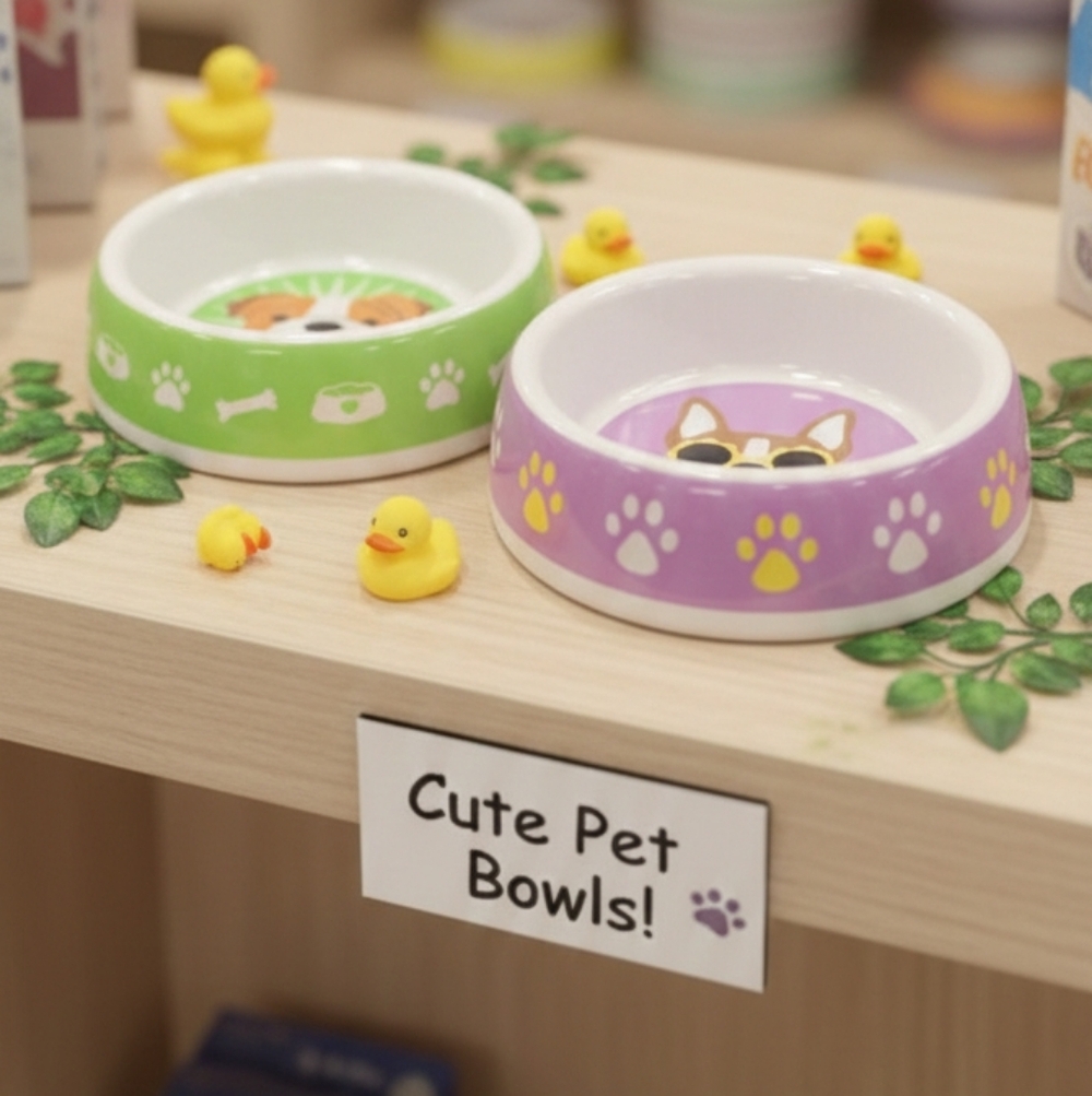 Dog Paws Themed Melamine Dog Bowls